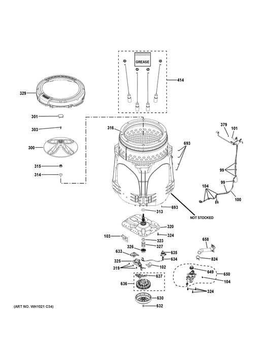 GE Washer Covers WH10X33964 (OEM)