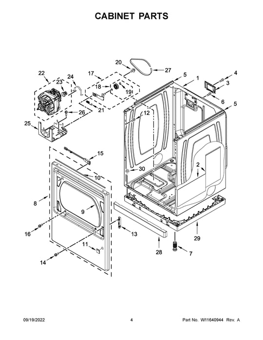 Whirlpool Dryer Misc. Parts W11551643 (OEM)
