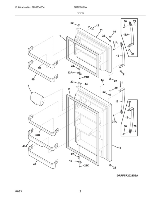 Frigidaire Refrigerator & Freezer Door Bins 240495804 (OEM) Refrigerator & Freezer Frigidaire