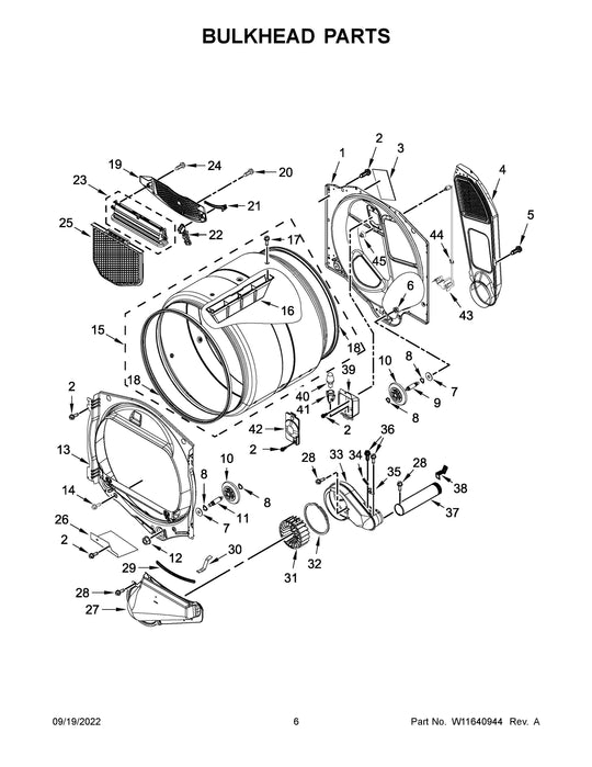Whirlpool Dryer Bulk Heads W11162467 (OEM)