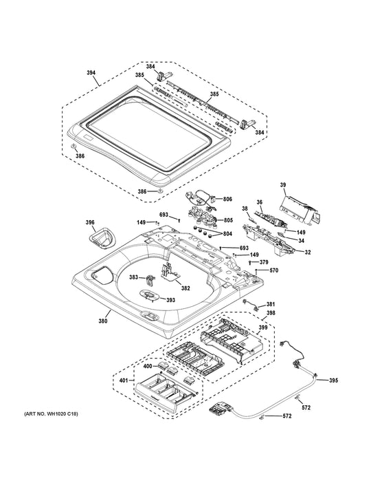 GE Washer Covers WH10X32876 (OEM)
