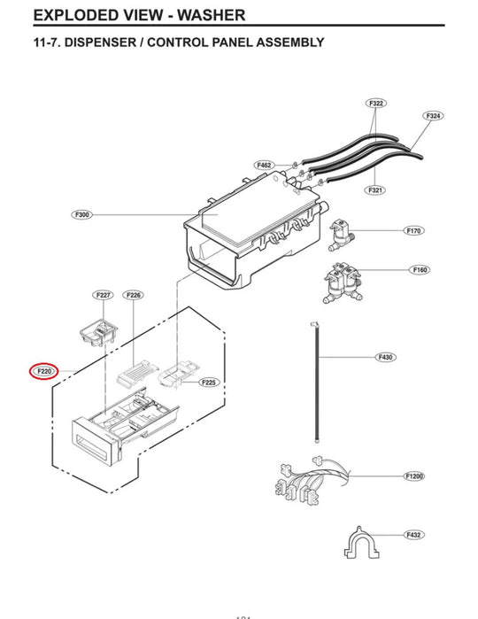 LG Washer Dispenser Parts AGL77376803 (OEM)