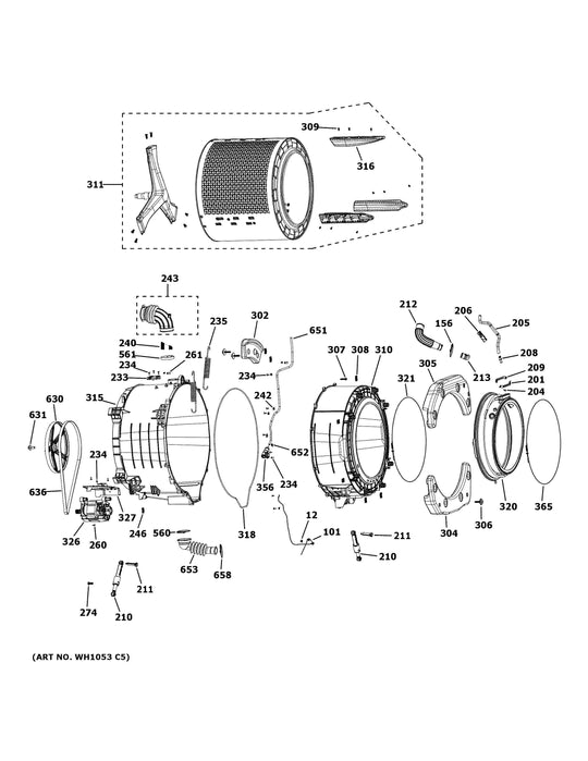 GE Washer Tubs WH21X29658 (OEM)